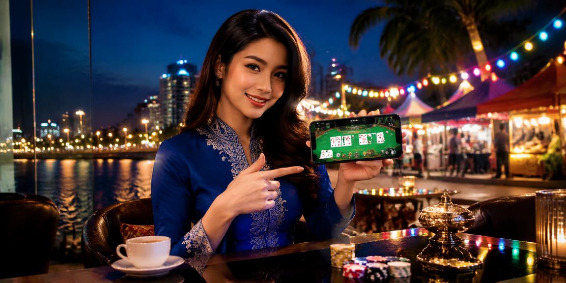 Pemain baccarat wanita berbaju kurung di kasino dalam talian Kuantan