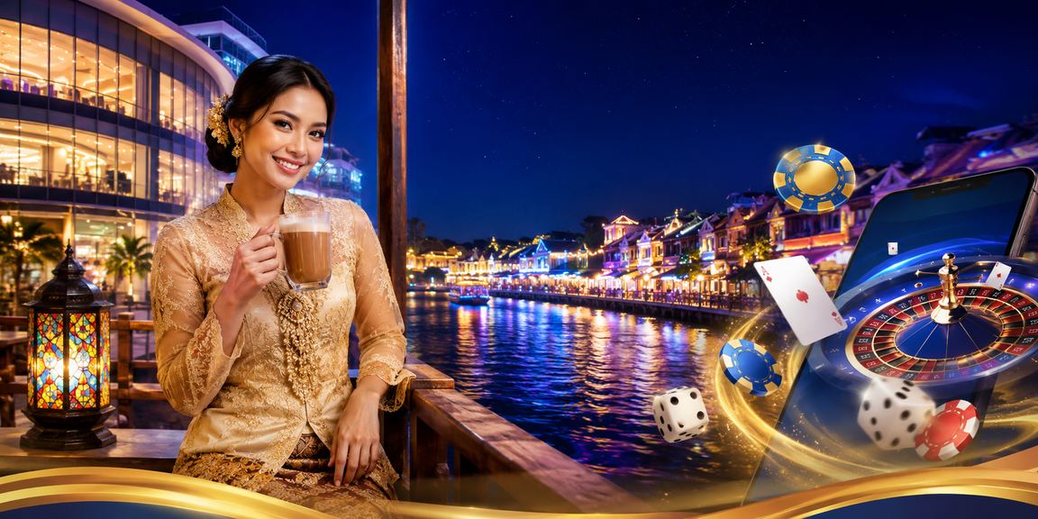 Pengguna wanita Malaysia menggunakan kasino mudah alih dengan pakaian kebaya di Melaka